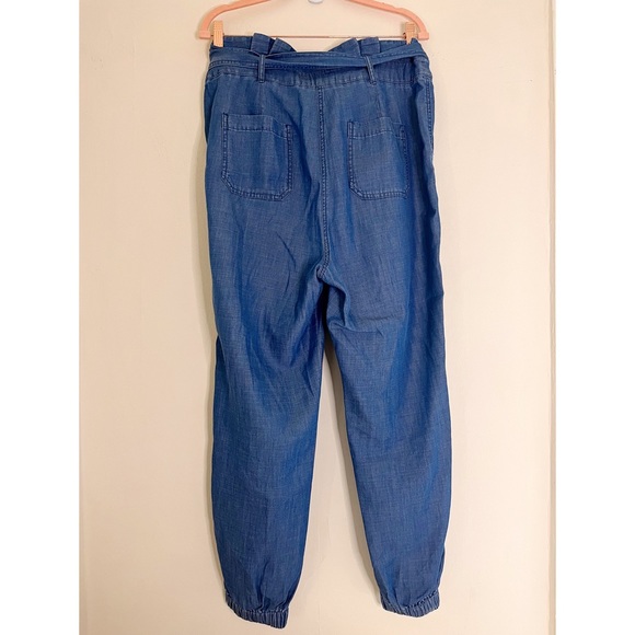 Boden Paperbag Utility Jogger Chambray Denim Size 10 Lightweight Preppy - Picture 7 of 11